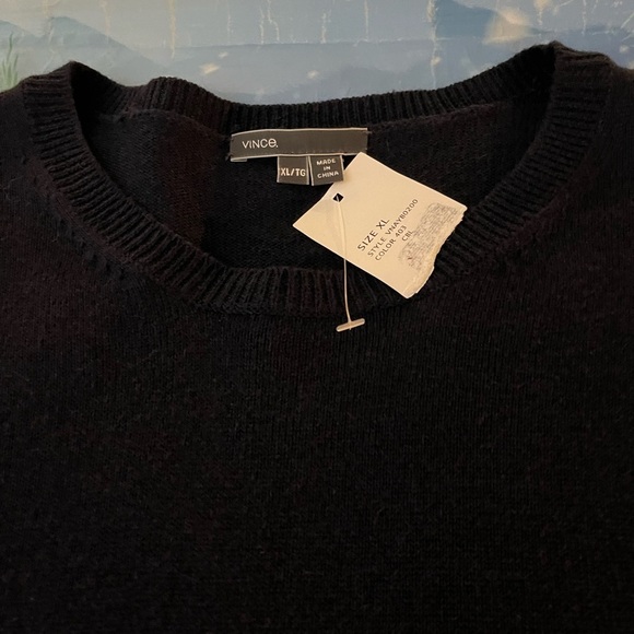 Vince Cotton Cashmere Crew Neck Sweater, Coastal (Navy), Big Boys XL, NWT - Picture 4 of 6